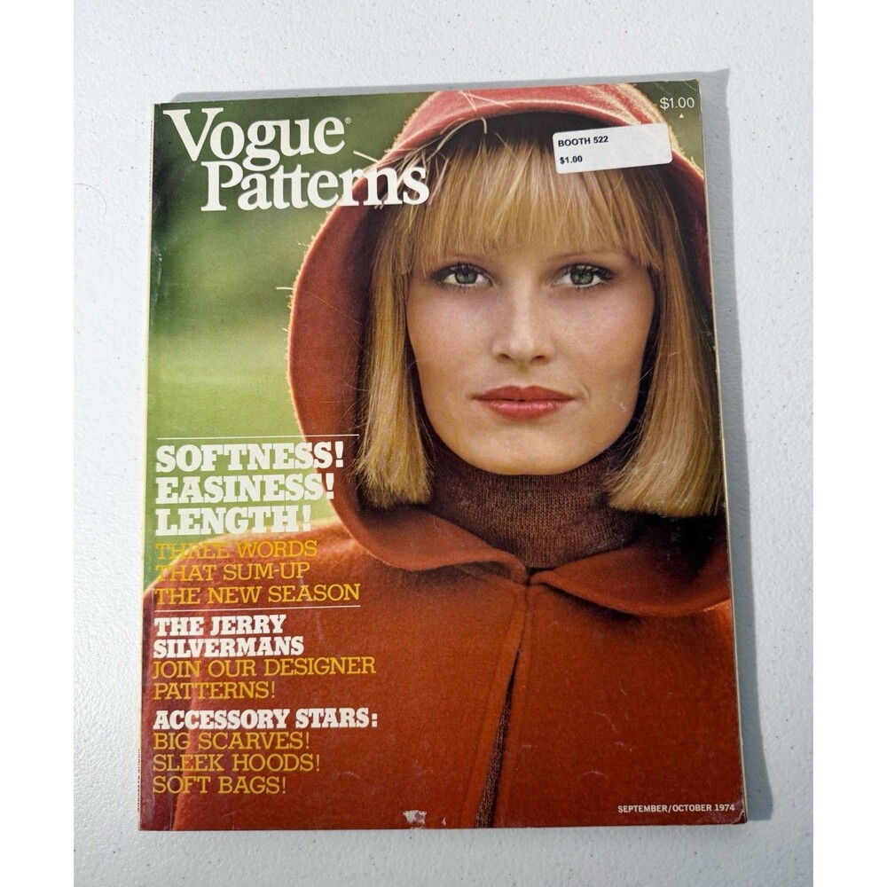 Vintage Original September/October 1974 Vogue Patterns Fashion Magazine 72 pgs
